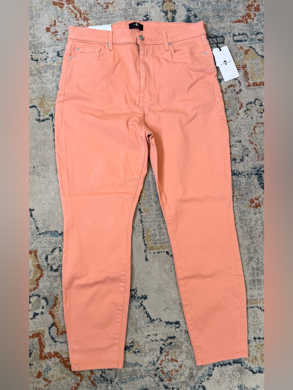 7 for all Mankind High-Rise Peach Colored Skinny Jeans